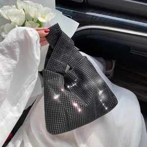 Women Full Rhinestone Evening Bag Shiny Diamond Wedding Party Clutch Hobo Handbag Fashion Sparkly Shoulder Bag Purse