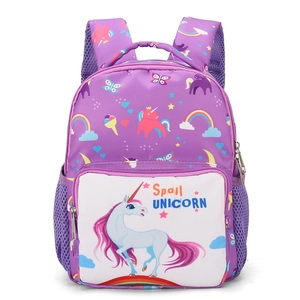 Niedlicher lila Einhorn Rucksack für Mädchen von 2-5 Jahren mit Regenbogen-Motiven