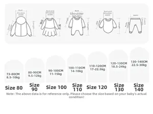 Detailed size guide for girl floral dress set with height and weight measurements