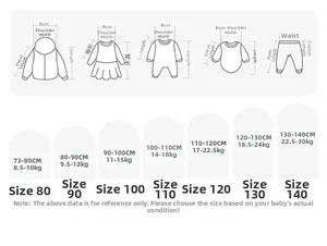 Tabella delle taglie per set camicia bianca e jeans per bambina, altezza da 73 a 140 cm