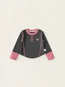 Kids Girls Long Sleeve T-Shirt And Denim Bib Pants Set Cotton Cartoon Dog Embroidery Patchwork Casual Spring Autumn Outfit