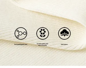 Detailed macro view of soft ribbed knit fabric texture with skin-friendly cotton material