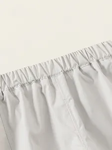 Kids grey cargo pants featuring wide elastic waistband and high-quality stitching
