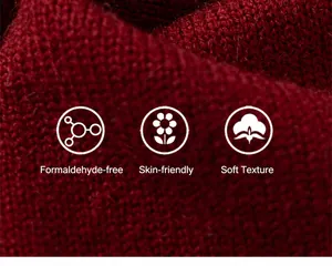 Macro shot of dark red knit fabric showing soft texture and skin-friendly quality
