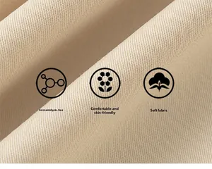 Macro detail of soft cream fabric showing breathable texture and formaldehyde-free safety