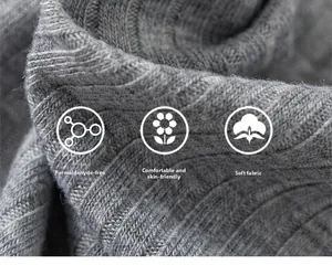Close-up of skin-friendly grey ribbed knit fabric with soft texture and safe material