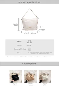 Détail de la texture en fausse fourrure pelucheuse et cuir PU du sac à main femme
