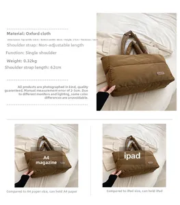 Dettaglio della borsa shopper trapuntata marrone con dimensioni ideali per fogli A4 e iPad
