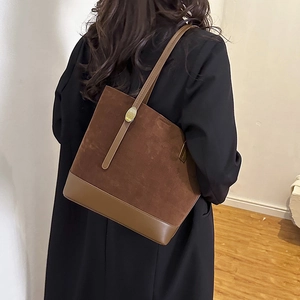 Sac Fourre-Tout à Épaule en Patchwork de Cuir PU Vintage Et Pochette Bandoulière Pour Femmes Sac à Main Commuteur Minimaliste