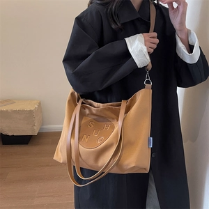 Women Minimalist Large Canvas Tote Bag Urban Designer Shoulder Crossbody Bag For Daily Commute Versatile Handbag