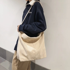 Borsa a Spalla da Donna in Velluto a Coste Grande Capacità Minimalista Urbana a Righe Tote Crossbody Borsa per Viaggi Pendolari Lavoro