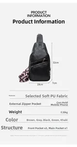 Detailed size chart of black PU leather crossbody bag with 32x18x7cm dimensions
