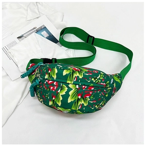 Women Floral Print Nylon Crossbody Bag Fashion Casual Lightweight Multi Functional Small Travel Waist Bag For Outdoor Daily Use