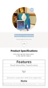 Size comparison of the nylon backpack next to an iPad showing 28x21x35cm dimensions