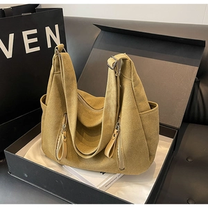 2024 Fashion large canvas crossbody bag in vintage khaki displayed in a luxury gift box