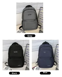 Detailed comparison of gray black and blue nylon backpacks with XinYue logo