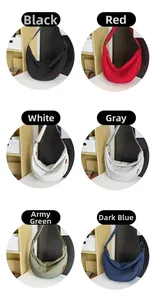 Selection of crescent nylon crossbody bags in six vibrant colors including red and blue