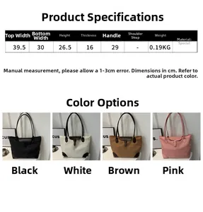 Guide des tailles du sac cabas en oxford avec dimensions en cm et couleurs disponibles