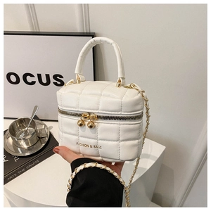 Mini Sac Boîte en Cuir PU Matelassé Mode Bandoulière Chaîne Or Poignée Supérieure Sac à Bandoulière Carré Pour Femme