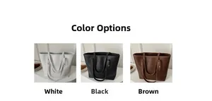 Comparaison détaillée de cabas en cuir PU tressé en blanc, noir et marron élégant