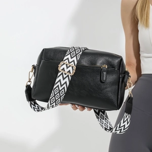 Sac à Épaule Bandoulière Femme en Cuir PU Mode Tendance Texture Litchi Sac à Main Carré Avec Large Sangle Géométrique Pour Quotidien
