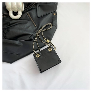 Women Metallic PU Mirror Shoulder Bag Mini Crossbody Square Bag Golden Ball Chain Strap Fashion Lettering Small Purse Daily Party Bag