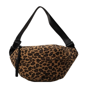 Stylish leopard print crossbody sling bag with adjustable strap and durable zipper closure
