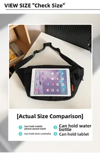 Détail du sac en nylon noir à grande capacité pouvant contenir un iPad avec compartiments