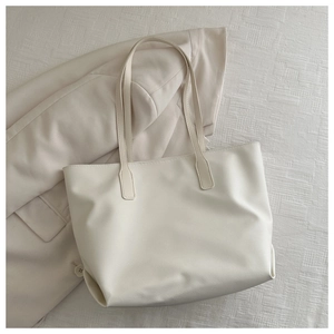 Borsa Tote da Donna di Grande Capacità Minimalista in Pelle Sintetica Tessuto Borsa a Tracolla per il Pendolarismo Quotidiano Moda Tinta Unita