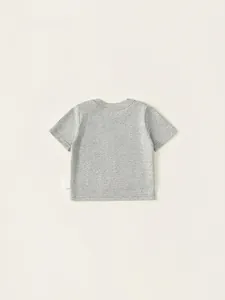 T-shirt classica grigio melange per bambini a maniche corte in morbida maglia