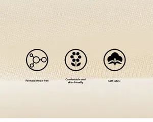 Gros plan sur le tissu en maille beige doux avec une texture saine et respectueuse de la peau