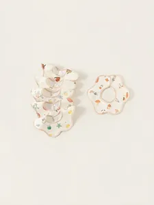 Bavoirs en Mousseline de Coton en Forme de Pétale pour Nourrisson Serviette de Salive de Bébé Imperméable Imprimé Dessin Animé Bouton Pression Ajustable