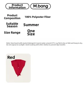 Detail specifications of red knitted shawl made of 100% polyester fiber material