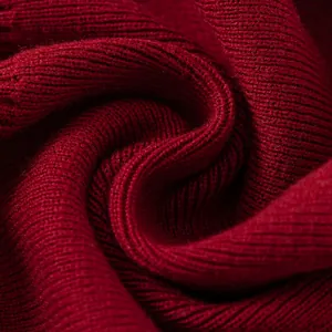 Classic red ribbed knit children shawl made of thick and soft premium fabric