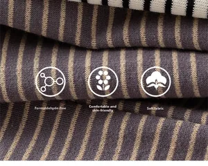 Macro view of soft striped knit fabric with fine texture and breathable material details
