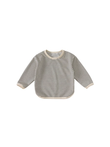 Classic striped cotton long sleeve sweatshirt for toddlers with ribbed collar and cuffs