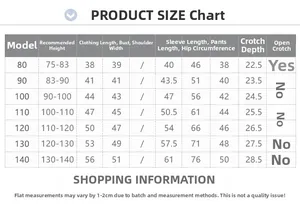 Detailed size chart for girls winter sweatshirt and pants set with size measurements