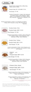 Detailed size chart and multi-color selection for kids quilted winter jackets size 73 to 140
