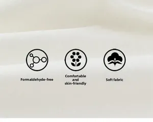Detail of soft skin-friendly white fabric with formaldehyde-free and cozy texture