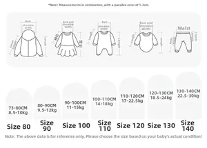 Tableau des tailles pour sweats à capuche enfants avec mesures de taille et de poids