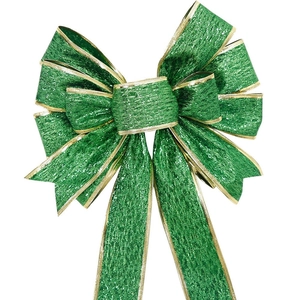 St. Patrick's Day großer grüner Schleifenanhänger mit Goldglitzerrand für die Türdeko