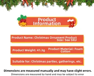 Detailed Christmas tree bow ornament specifications, foam material, 41.3g weight information