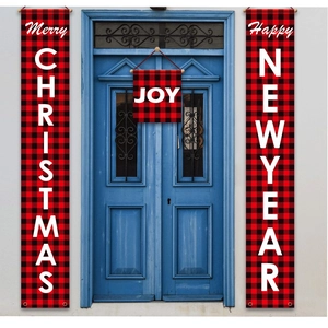 Ensemble de 3 bannières de Noël Buffalo Plaid avec texte Joyeux Noël pour décoration