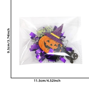 Halloween retractable badge holder with glitter pumpkin, spider web, and ghost charms