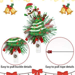 Weihnachtliche ausziehbare Ausweishalter mit glitzerndem Baum und Schneemann-Motiv