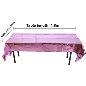 Detail of rose gold foil disposable tablecloth fitting 1.8m x 60cm party tables