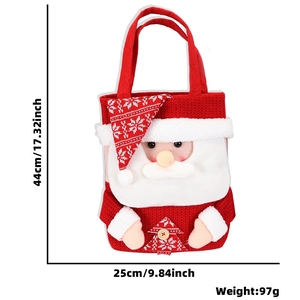 Sacco regalo di Natale in maglia dettagliato con dimensioni 44cm altezza e 25cm larghezza