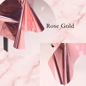 Shiny rose gold PET foil tablecloth for festive party and wedding table decorations