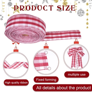 Classic red and white plaid burlap ribbon for Christmas tree decoration and DIY bows