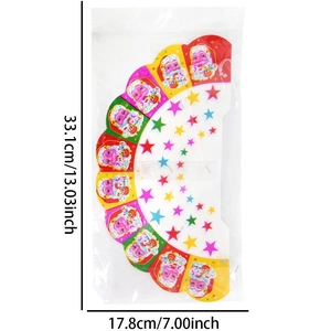 Set of 12 festive Santa Claus honeycomb paper cake decorations with star patterns